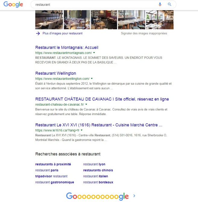 Nous avons tapé restaurant et nous n'avons pas trouvé pages jaunes ! Pourquoi ? 