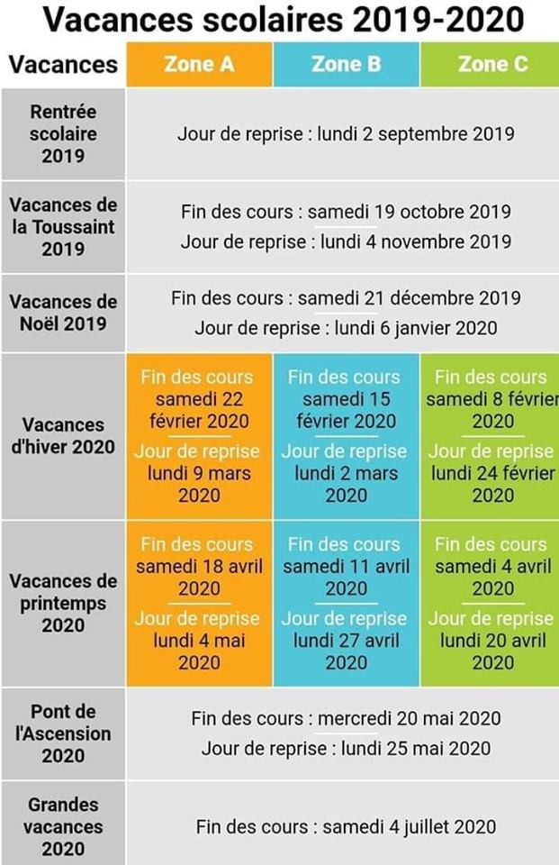 La rentrée dans quelques jours, déjà le calendrier des vacances !