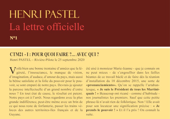 Pour télécharger la lettre officielle d'Henry Pastel cliquez sur l'image