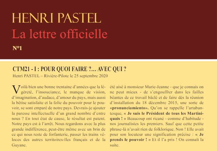 Pour télécharger la lettre officielle d'Henry Pastel cliquez sur l'image