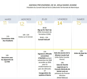 Agenda du Président de l'exécutif de la CTM