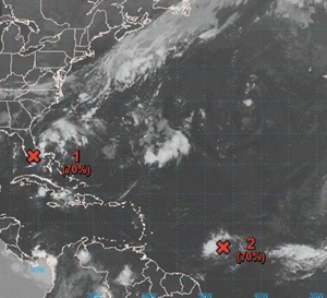 Une perturbation qui pourrait devenir un phénomène cyclonique dans les prochains jours.