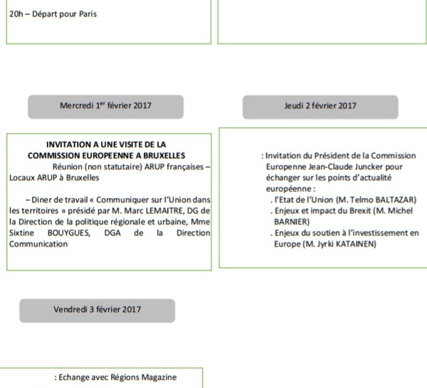 Agenda du président de l'exécutif de la CTM