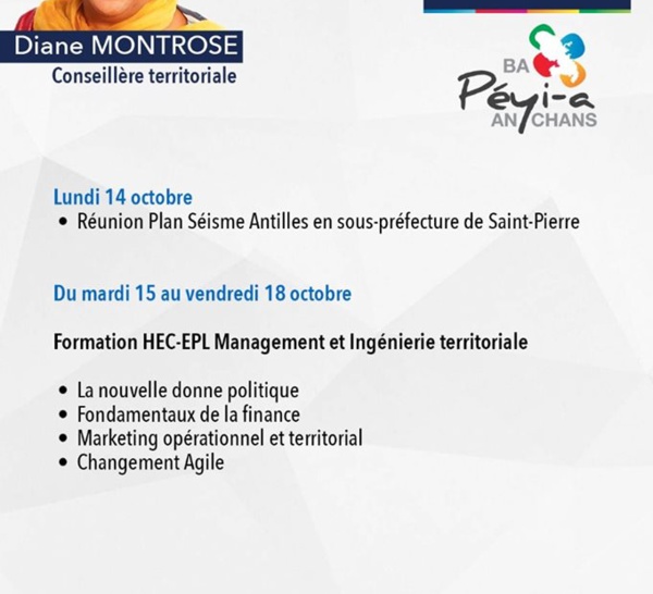 Agenda politique des élus semaine du 14 octobre 2019. 