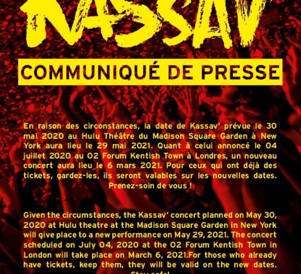 Musique- Internationale-Covid 19 /  Kassav annonce son dé-confinement international pour 2021