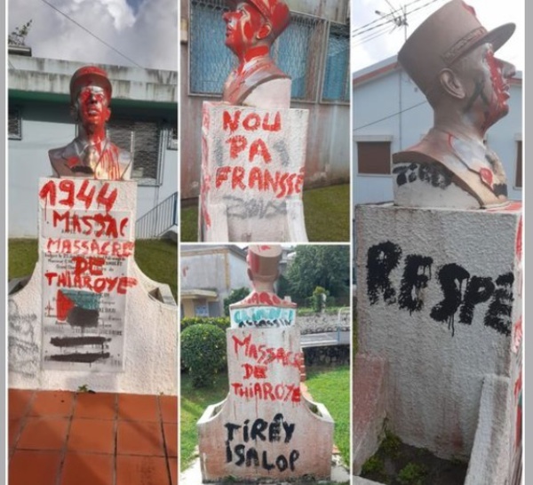 [samedi 29 août 2020] la dégradation du buste du Général De Gaulle au Vert-Pré