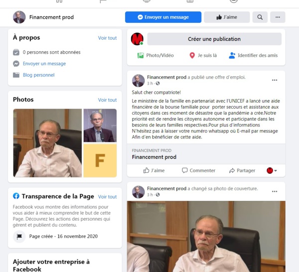 Attention ...Un faux compte Facebook à l'effigie d' Alfred Marie Jeanne !